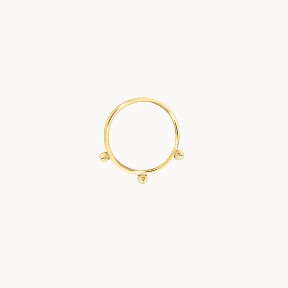 18ct Gold Triple Dot Cartilage Helix Hoop Earrings - Image 5