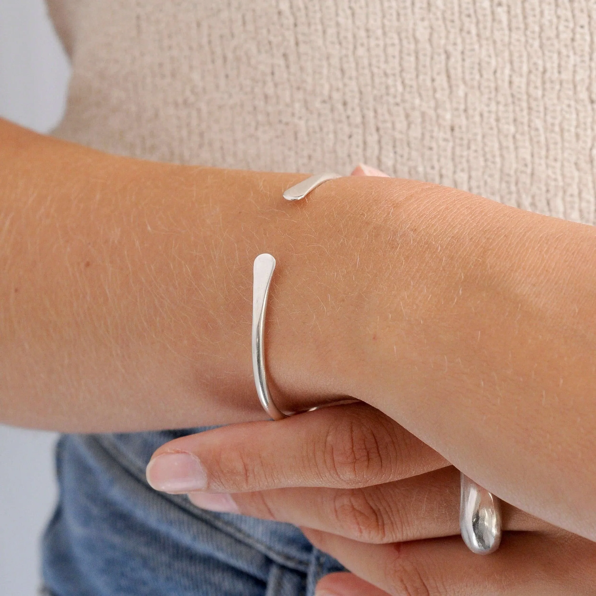 Silver Personalised Cuff Bangle - Image 4
