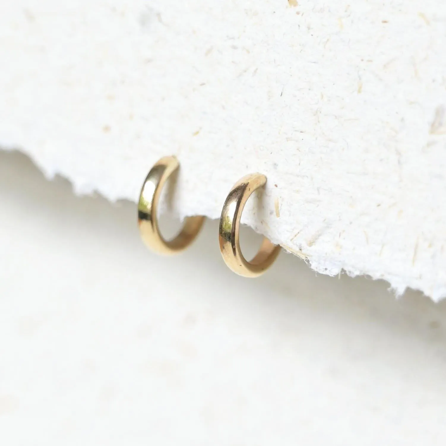 9ct Gold Huggie Hoop Earrings - Image 5