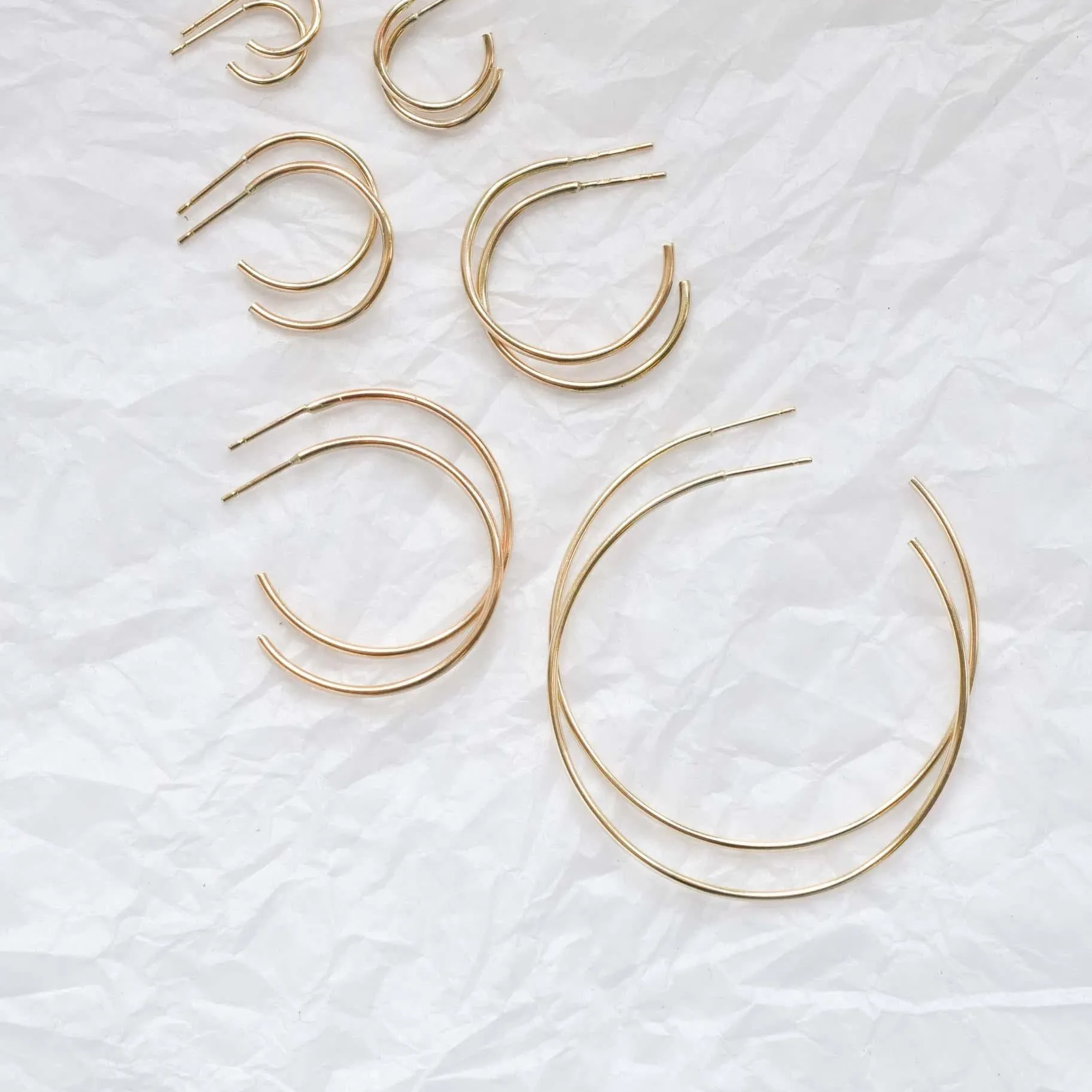 9ct Gold Micro Delicate Hoop Earrings - Image 5