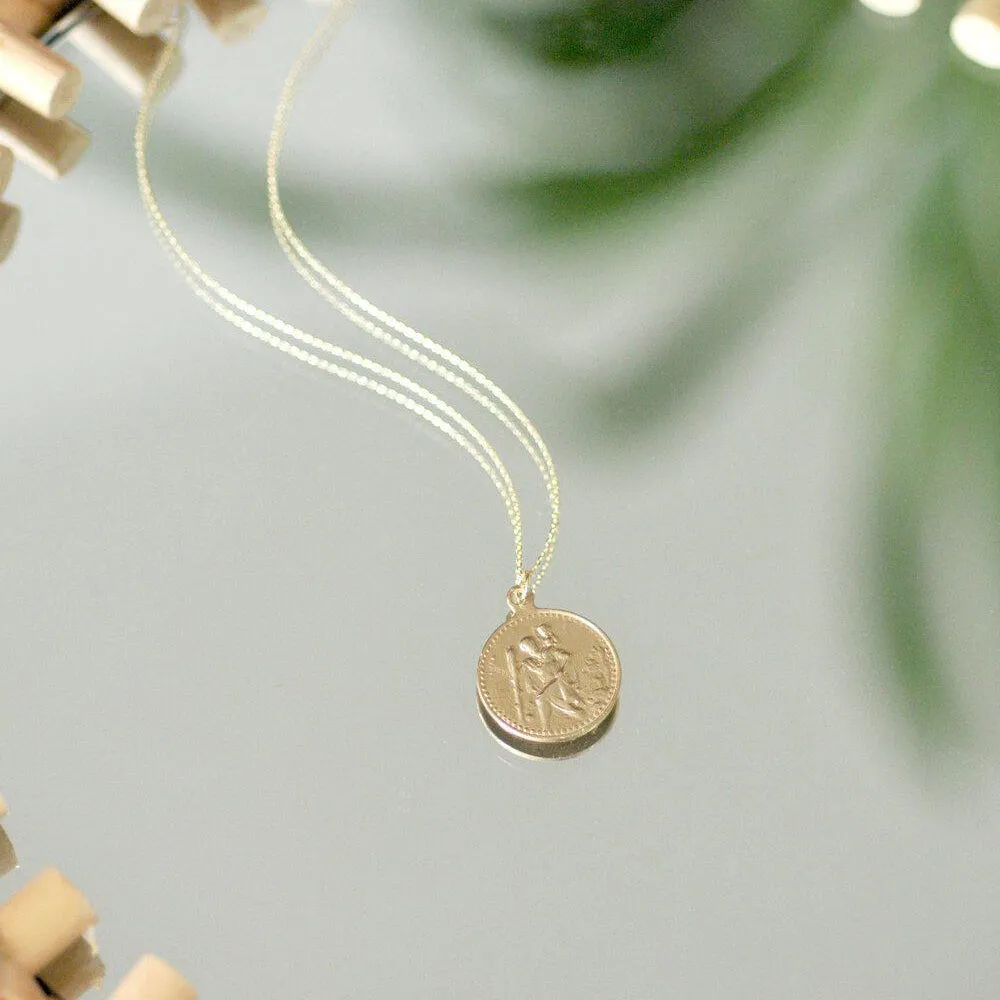 9ct Gold Personalised Saint Christopher Medallion Necklace - Image 5