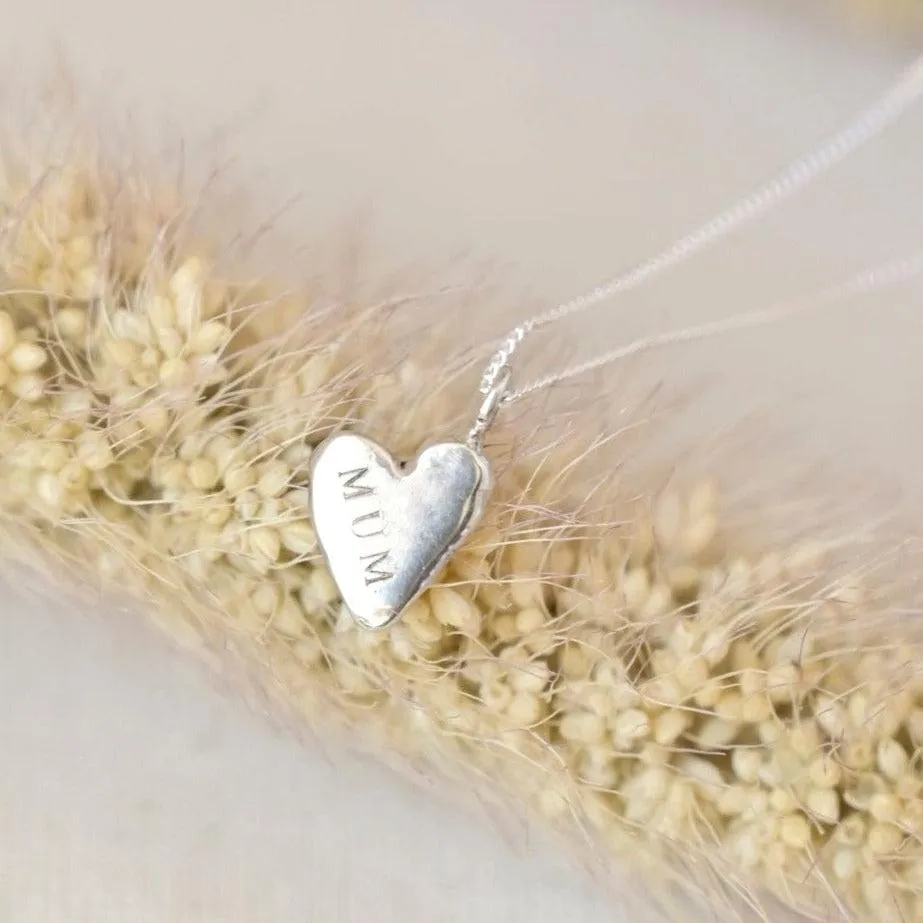 Silver Personalised Handformed Heart Pendant Necklace - Image 3