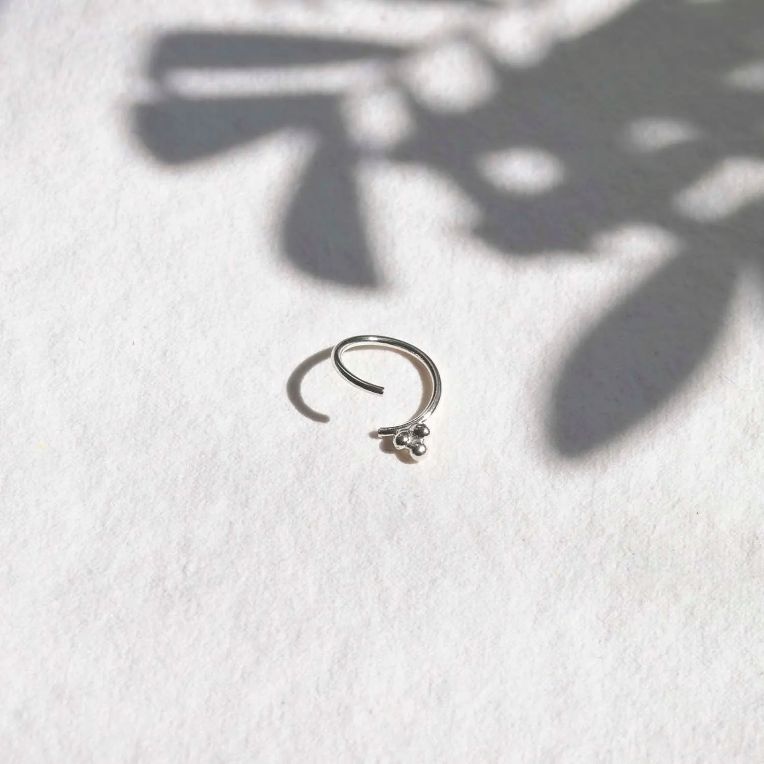 Silver Ornate Cartilage Helix Hoop Earrings - Image 3